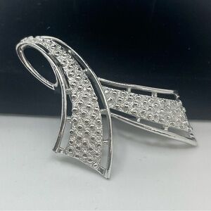 Vintage Emmons Silver Tone Abstract Textured Brooch